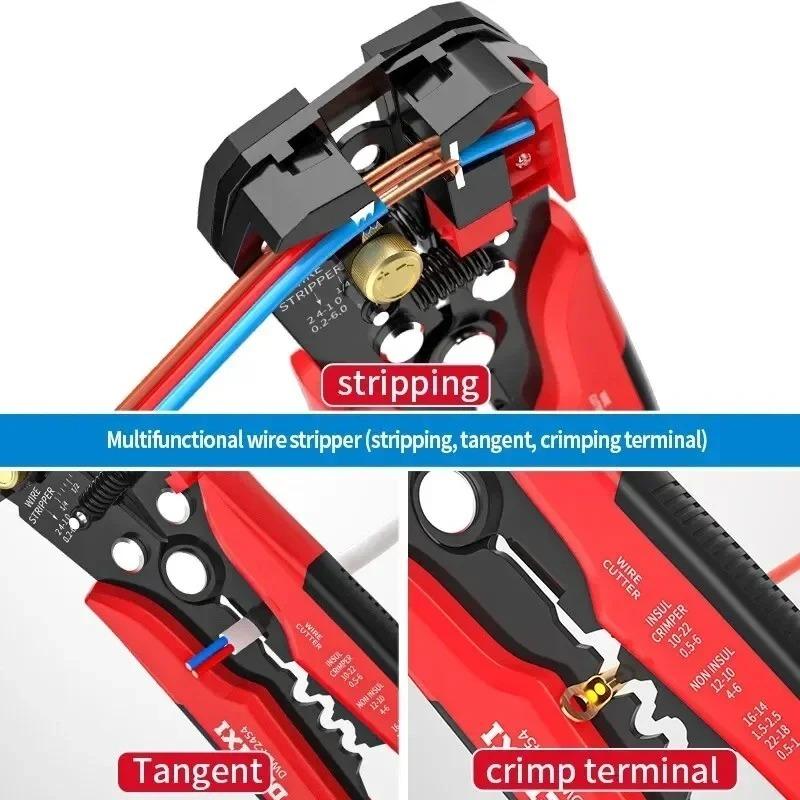 Crimper Cable Cutter Adjustable Automatic Wire Stripper Multifunctional Stripping Crimping Pliers Terminal Hand Tool