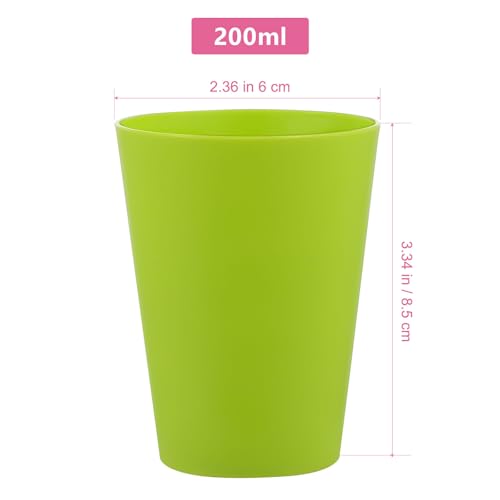 TOYMYTOY 15-Piece Set of 200ml Reusable Heat-Resistant Plastic Cups for Preschool and Kindergarten, Random Colors