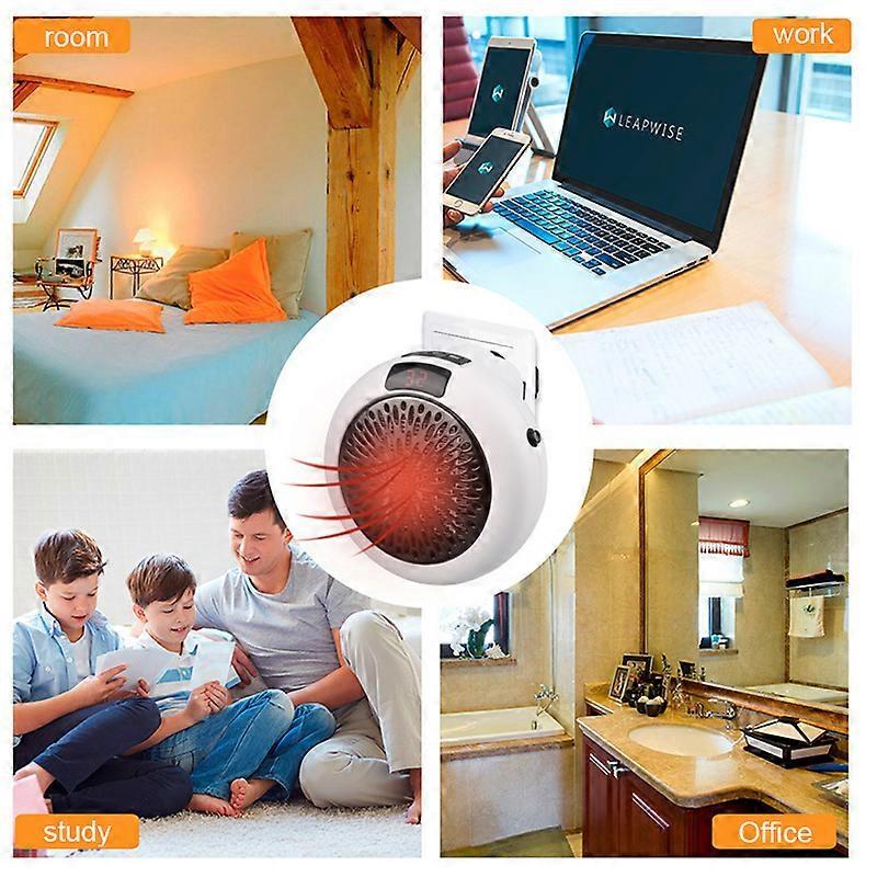 Electric Heater Portable Hot Air Fan Household EU Plug Fan Heater Mounted Round Home Appliances Safety Winter Heater Mini With Remote Control