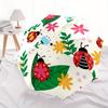 1pc Ladybug, Floral Pattern Automatic Folding Umbrella - 8-Rib Iron Frame, Windproof, Portable Sunshade with Plastic Handle for Travel & Out