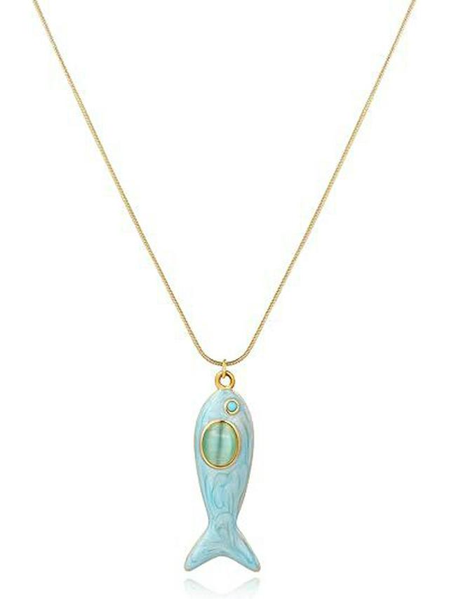 High-End Luxury Turquoise Pendant Clavicle Chain with Oil-Dripping Cat's Eye and Ocean Style Design for Women