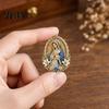 Religious Safety Pin Buckle Sacred Heart of Jesus Brooch, Christian Confirmation with Enamel Finish, Jewelry Gift for Women Men Devotional Keepsake