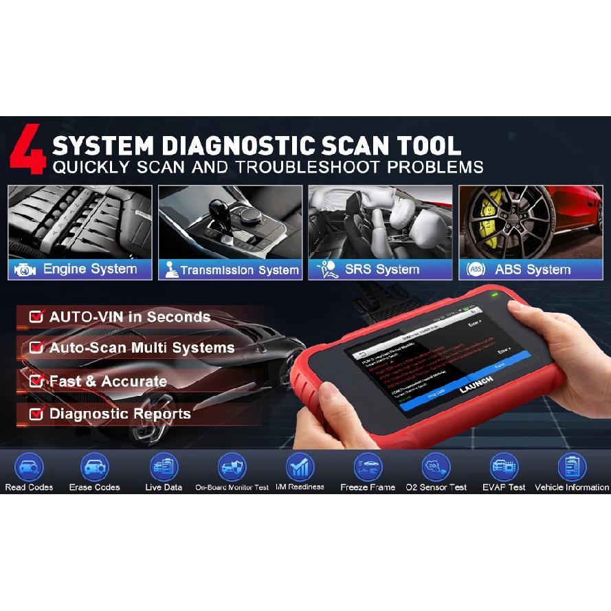 LAUNCH X431 CRP123E V2.0 OBD2 Scanner ENG ABS Airbag SRS AT Auto Diagnostic Tool 7 Reset Code Reader Automotive tools PK CRP123