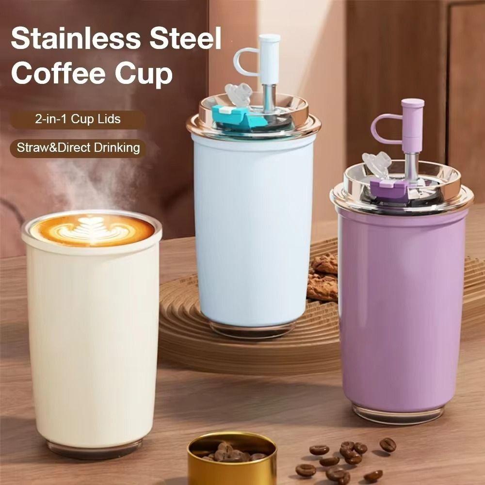 Stainless Steel Insulated Water Bottles 300ml Drinking Kettle Tumbler Coffee Mug  For Car