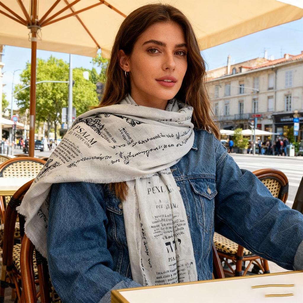 Schal Bibelvers Schal für Damen 70x170cm - Leichte Schals für Festival Party Freunde