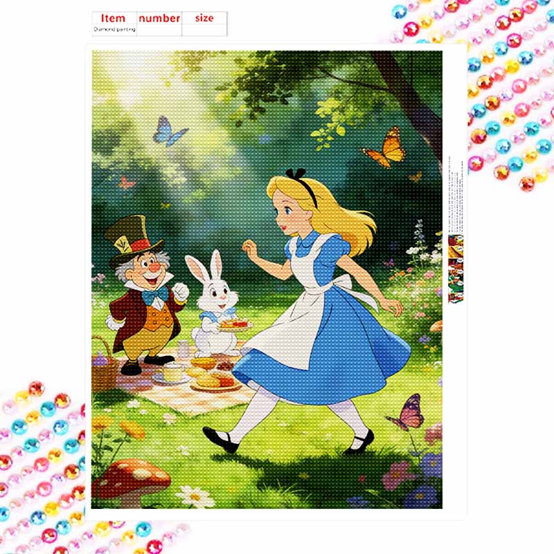 Disney Alice in Wonderland Diamond Painting Art Kit Handmade DIY5D Home Decor Gift