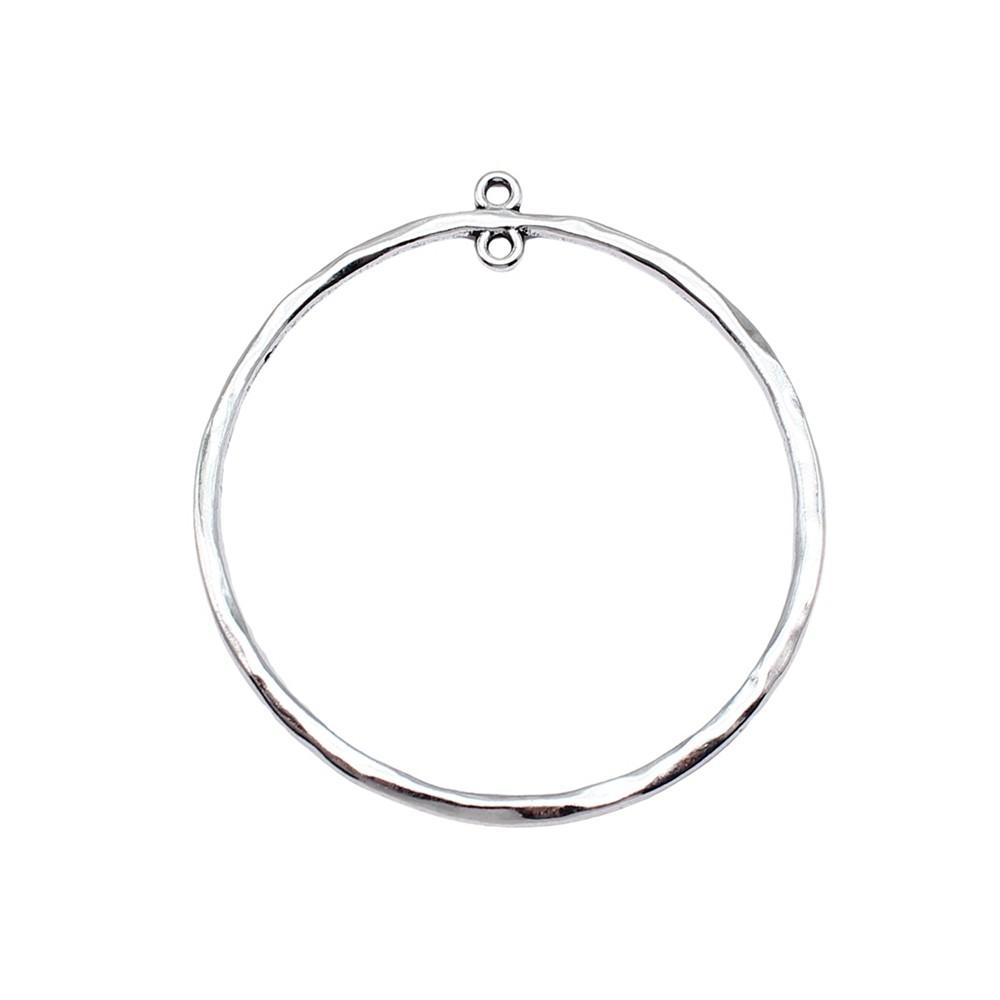 Irregular Oval Frame Connectors Moon Hammered Texture Links For Earring Making