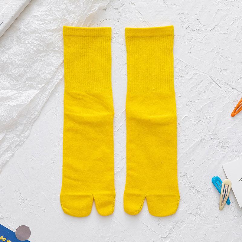 New High Quality Combed Cotton Split Toe Socks Unisex Simple Comfortable Two-Toed Socks Japanese Harajuku Men Women's Tabi Socks