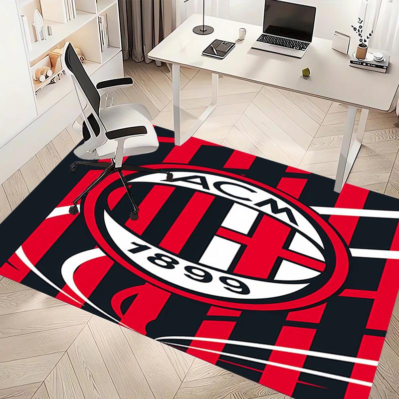 1 Stück Fußballverein Logo Druck Teppich - Weich, Waschbar, Rutschfest, Innenmatte, Wohnzimmer, Home Office Dekorativer Teppich, Büro Dekorativ