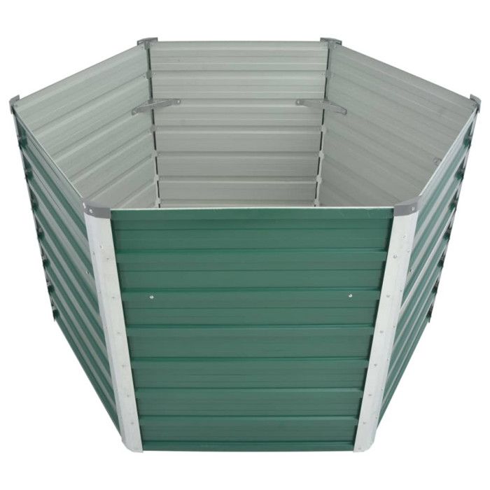 VidaXL Raised Bed Galvanized Steel 129x129x77 Cm Green Planter Flower Pot 44857