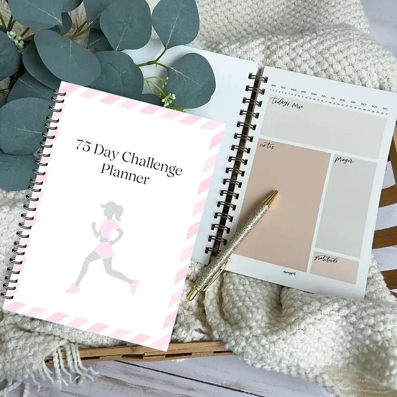 75-Day Fitness Challenge Planner Ultimate Fitness & Weight Loss Tracker Spiral-Bound Workout Log For Health & Wellness
