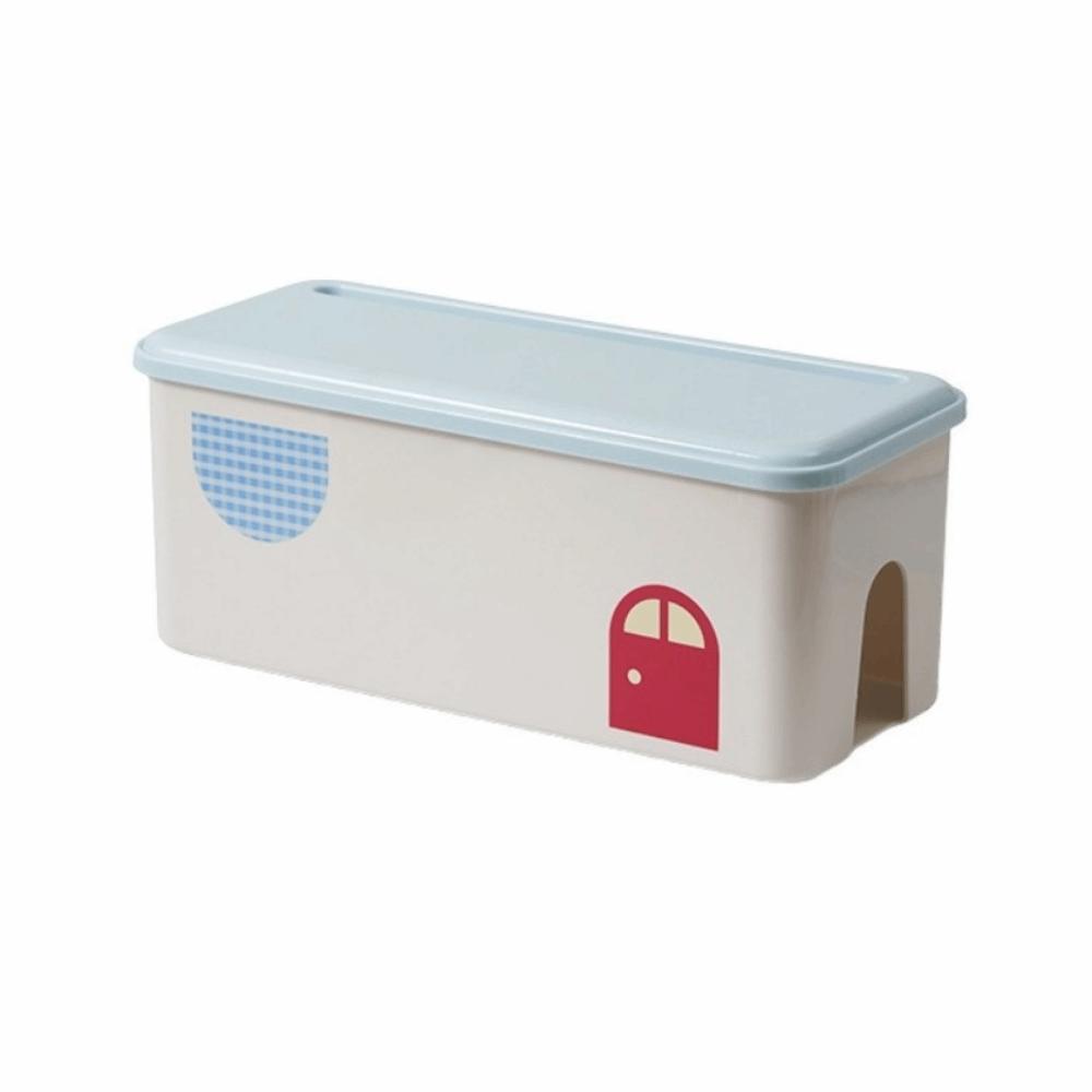 

Dust-proof Data Cable Storage Box Plastic Socket Storage Box Wire Management Box Power Strip синий