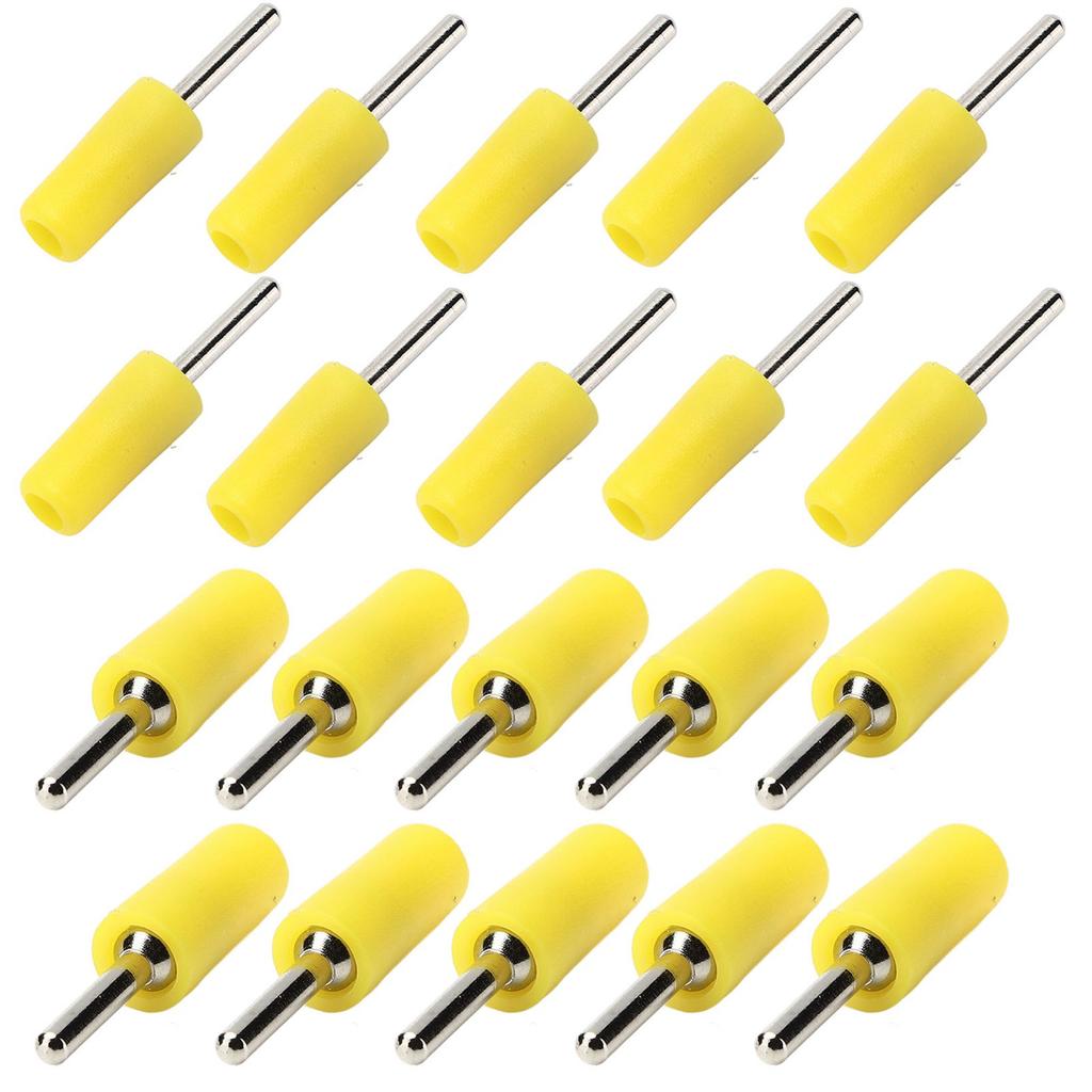 20Pcs Pin Banana Plug 2mm Nickel Plated Brass Male Waterproof Connector Accessory Set KitYellow