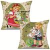 2 pieces vintage farmhouse Easter bunny throw pillowcase