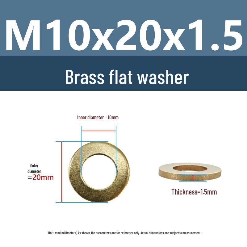 Yigu Durable Brass Flat Washers: M2-M12 Screws