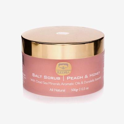 Salt Scrub - Peach & Honey, Natural Oils and Dead Sea Minerals 500gr