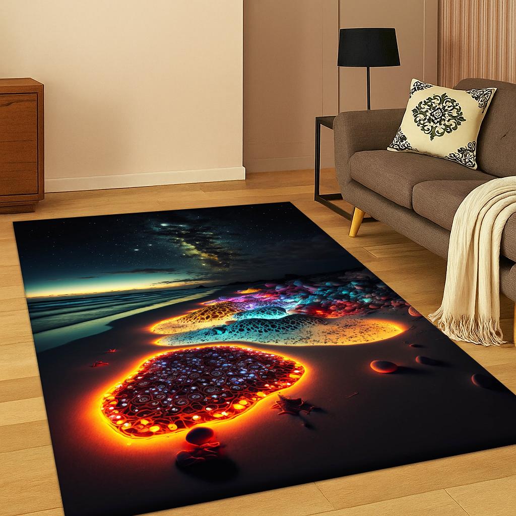 3D Colorful Dreamy Soft Stone Pebble Carpet Rug for Home Bedroom Living Room Sofa Doormat Kitchen Decor,Kid Game Non-slip Mat