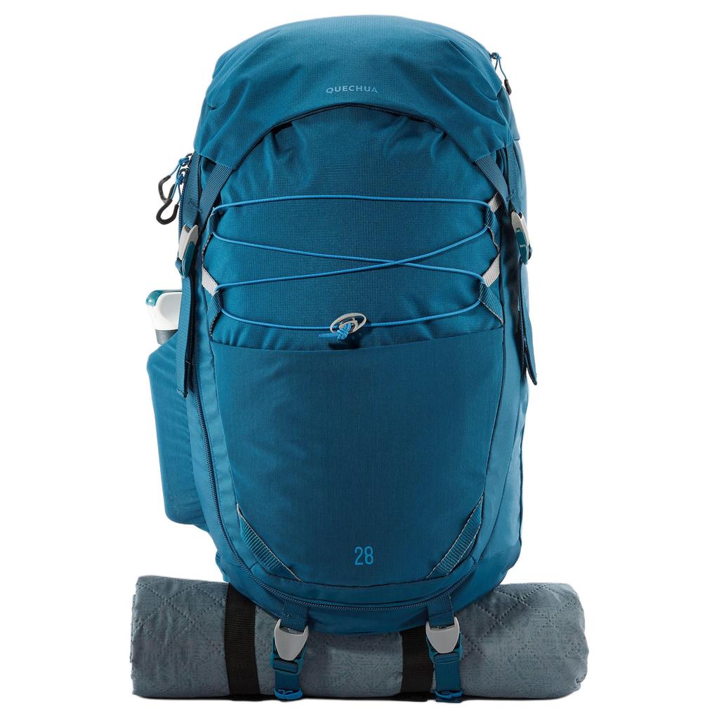 Decathlon 28L Hiking Solid Colour Multifunctional Outdoor Bag Polyester Blue Unisex for Couples