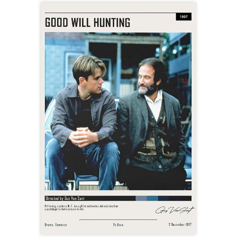 QUNAN Movie Poster Good Will Hunting Canvas Poster Unframe:12x18inch(30x45cm)