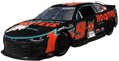 Model Salvinos NASCAR 2023 Camaro ZL1 Hendricks Motorsports Chase Elliott Hooters Plastikowy Model SJMHMC2023CEH JR 1/24