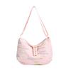Trendy Summer Canvas Tote Bag With Colorful Stripes Large Capacity For Women