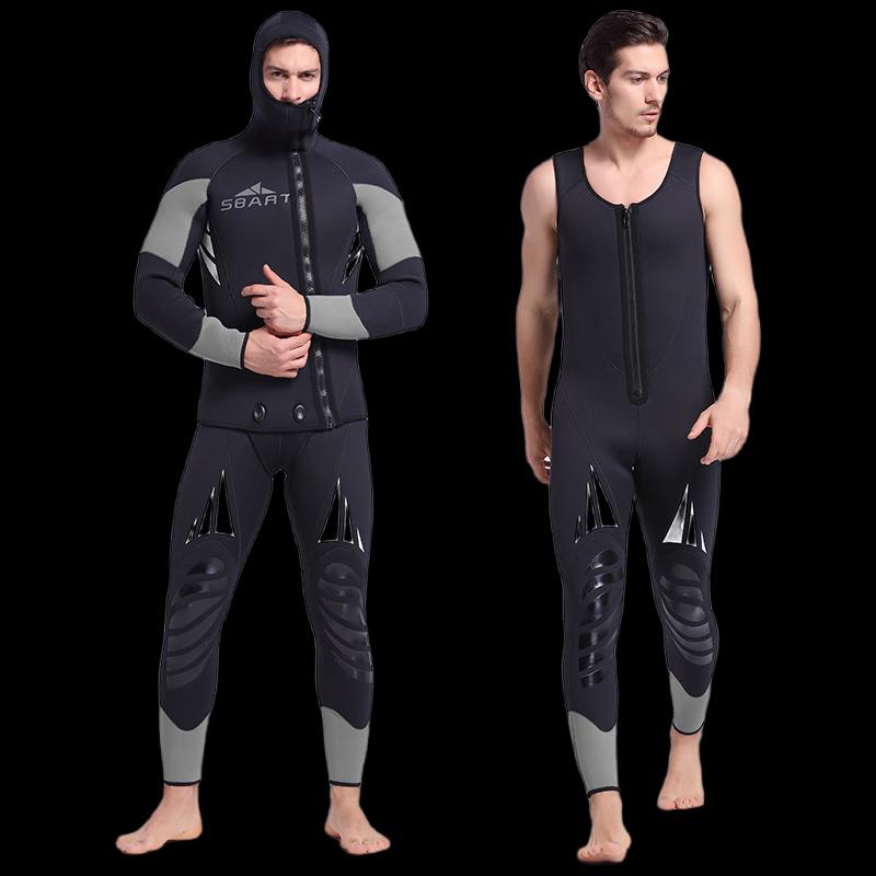 SBART 5MM Split Hooded Diving Wetsuit (Model 1045)