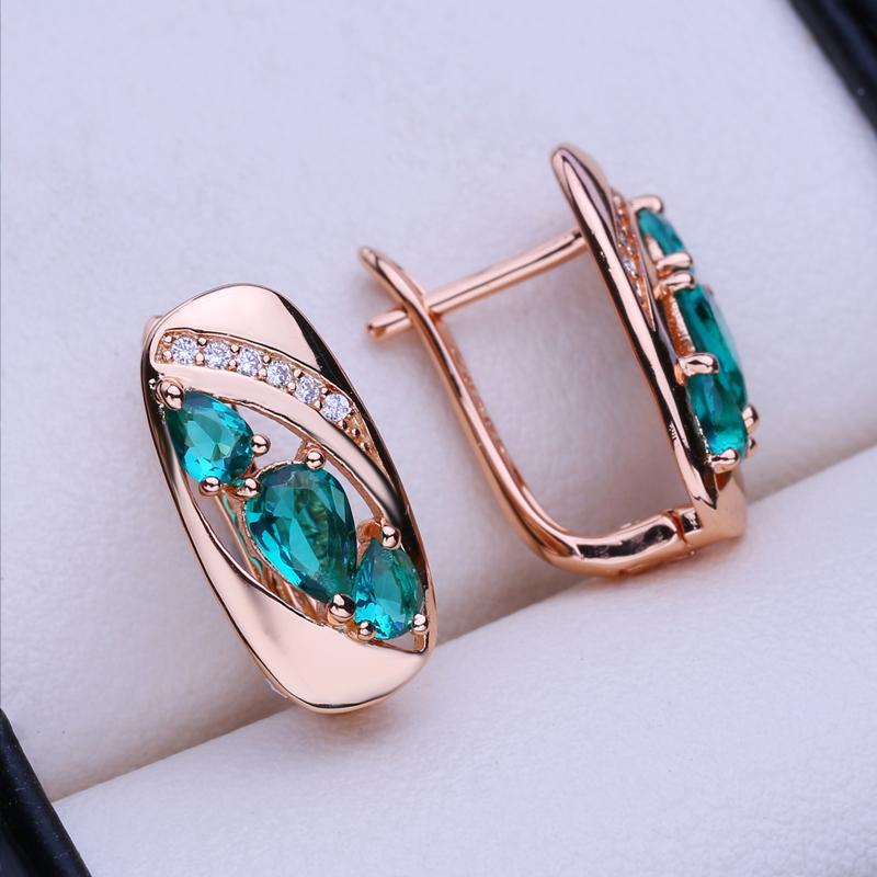 

LSOOYH серьги-клипсы цвета розового золота, модные серьги для женщин, квадратные серьги-гвоздики с кубическим цирконием, ювелирные изделия A