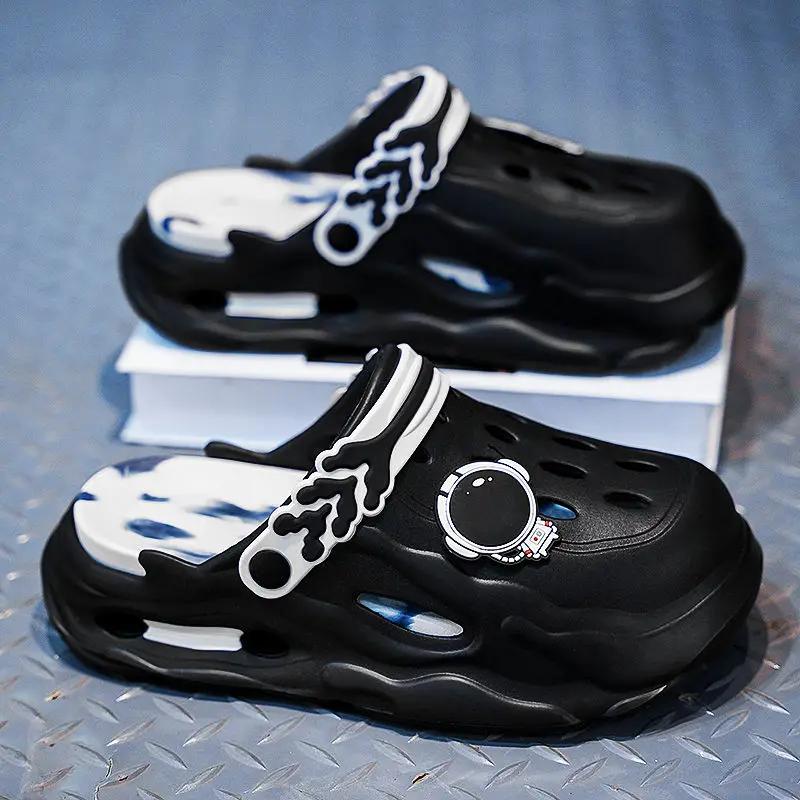 Hole Men's Shoe Platform Beach Rubber Mascullino Slides Y2k Comfortable Designer Luxury Original 2025 Style Male Slipper