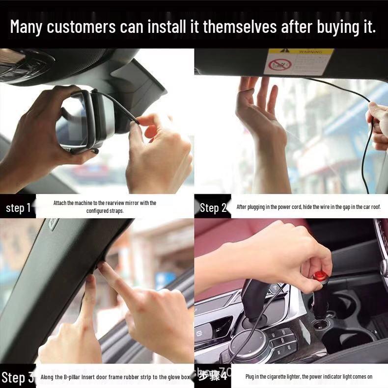 HD Dual Lens Dash Cam with Full-Screen Rearview Mirror for Front and Rear Recording