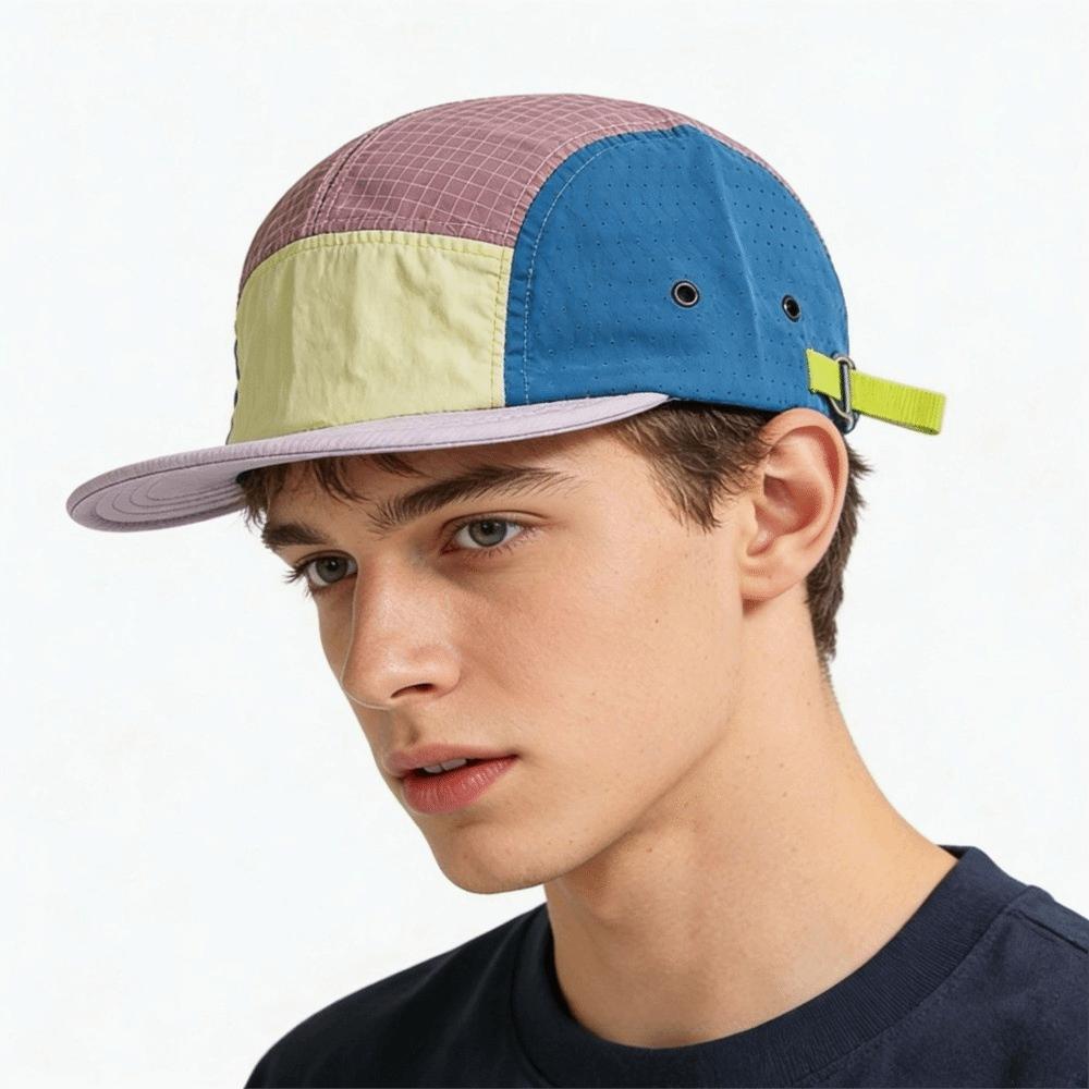 5-panel Men Baseball Caps Lightweight Breathable Quick Drying Cap Color Matching Sun Protection Duck Tongue Cap