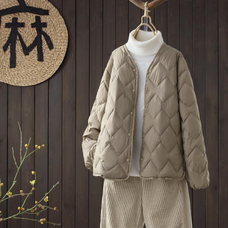 MODE 2024 neue winter licht modische weiße ente unten raute lose kurze unten frauen warme trendy Kleidung