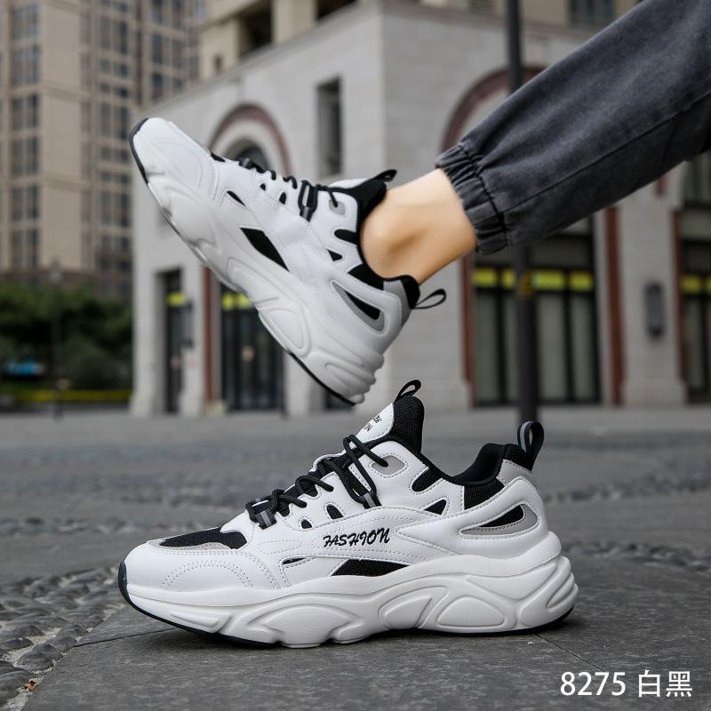 Four Seasons Trend Fashion Versatile Casual Shoes Comfortable Soft Sole Running Shoes High Quality Men's Platform Daddy Trendy Shoes