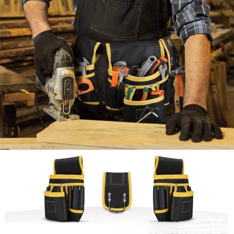 The tool belt features magnetic multiple pockets, an adjustable tool strap, and is a multi-functional repair tool bag.
