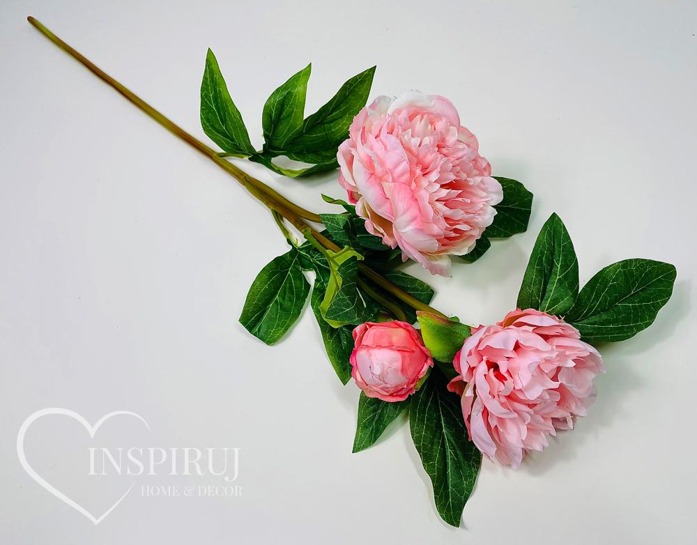 Rubber branch - Light pink peony 80 cm