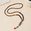 Ethnic Style Wood Necklace & Prayer Beads - Unisex Versatile Chicken Wing Wood Sweater Chain