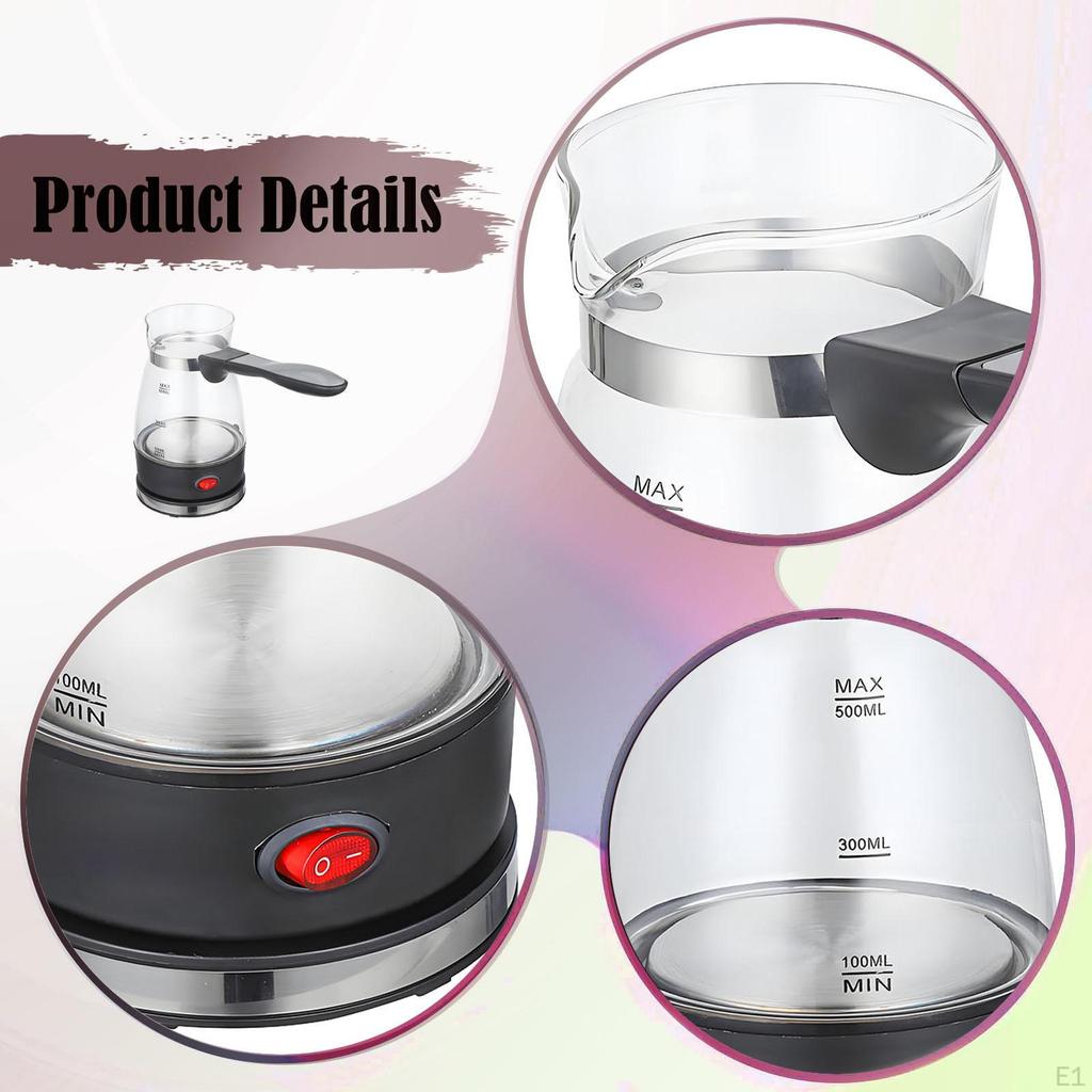 Elektryczny Turek do Kawy Maszynka Przeciw Poparzeniom Wielofunkcyjny Odpinany Uchwyt Czajnik
