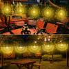 1 Set 5 In 1 Hanging Solar Fireworks Lights 450 LEDS Star Burst Light Outdoor Waterproof 8-Mode with Remote Control