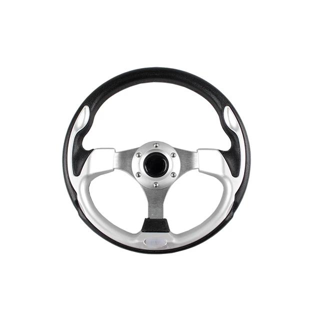 Universal Car Steering wheel Aluminum Leather 320mm/13 inch Racing Sport Steering Wheels With Horn and Logo серебряный