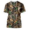 New Outdoor Hunting Camouflage T-shirt for Men 3D Printed Summer Cool Military Top Sports Camouflage Camp Gym T-shirt