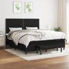 Exclusive House - Bed Slatted Base with Mattress Black 180x200 Cm Fabric