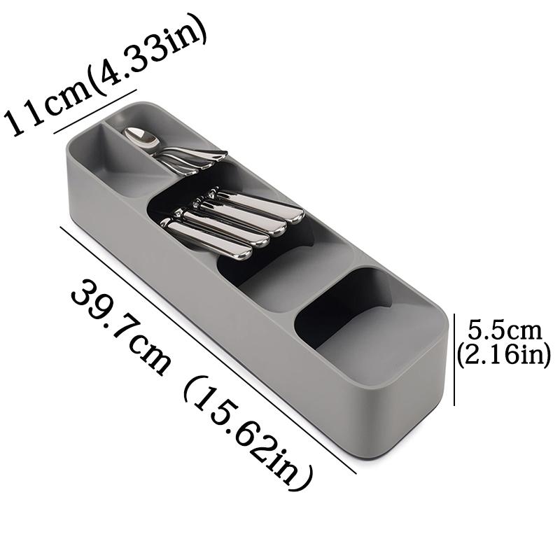 Multi-purpose Cutlery Storage Tray Cutlery Fork Spoon Compartmentalized Organizer  Knife Drawer Storage Box