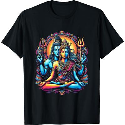 Lord Shiva Durga Hindu God Mahadeva Goddess Goddess Parvati T-Shirt(1)