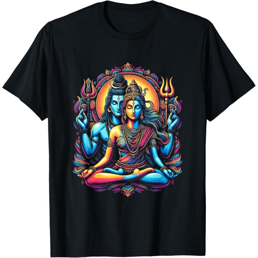 Лорд Шива Дурга Индуистский Бог Махадева Богиня Богиня Парвати Футболка(1) S чёрный