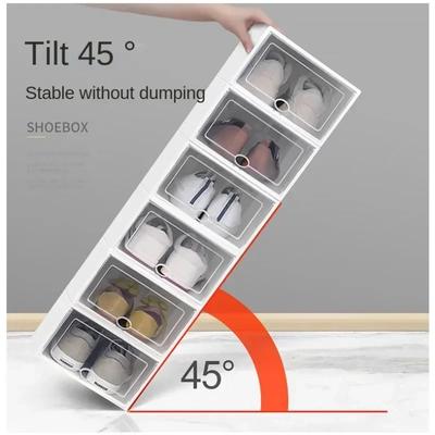 Shoe Organizer Stackable Shoe Storage Boxes Drawer Type Front Opening Shoe Rack Organizer Cabinet Shoes Container Thick Plastic