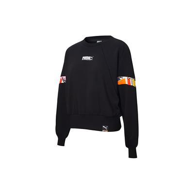 Pi Logo Print Color Block Sweatshirt Women Sweatshirt Black 531345-01