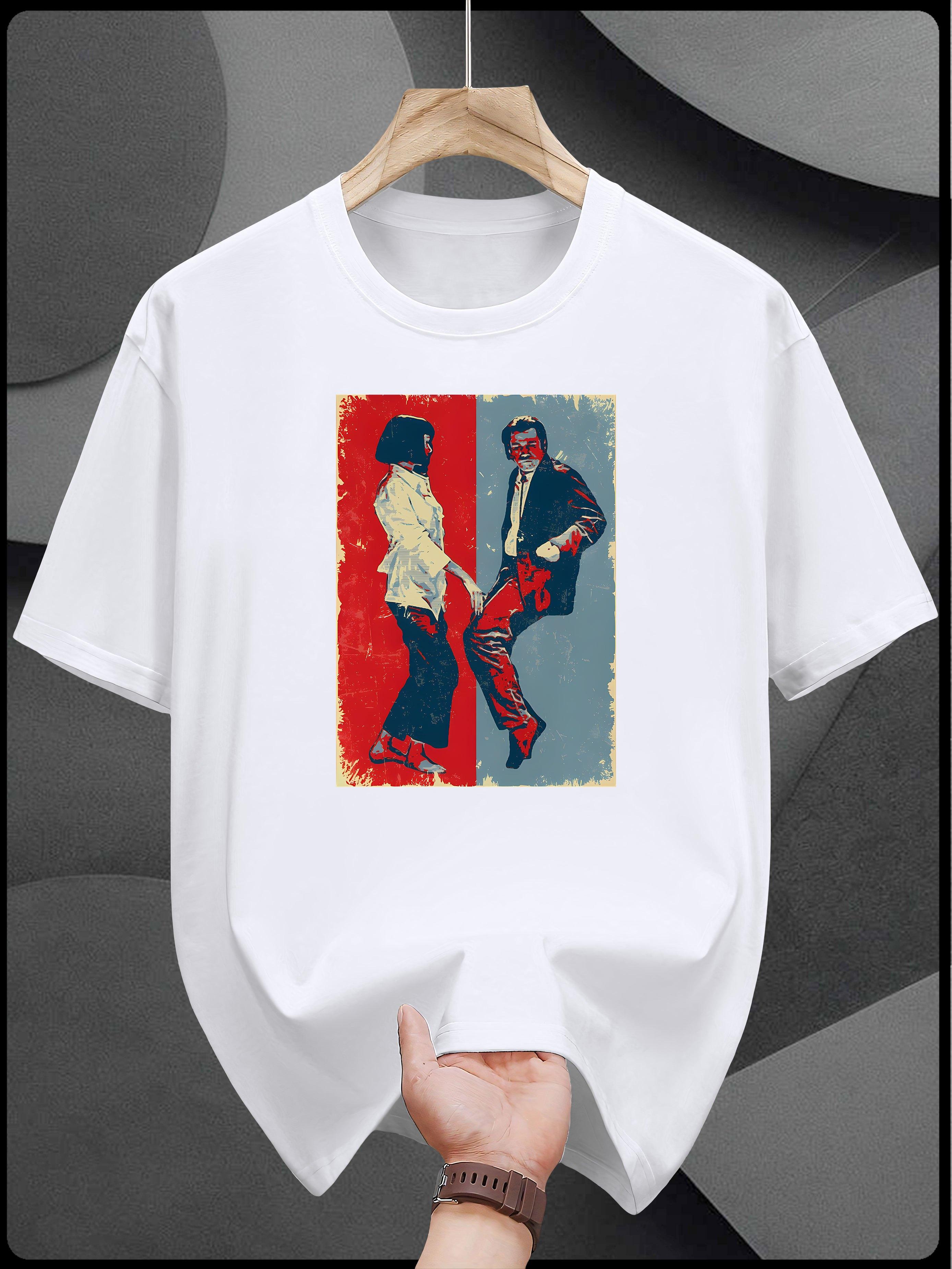 Heavyweight Cotton T-shirt - Black Vintage Dance Couple Graphic Tee S