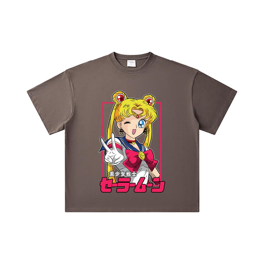 260 GSM Double Yarn 32 Count 100% Cotton Sailor Moon V9 Minako Print Unisex Heavy Cotton T Shirt