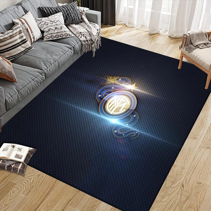Football Club Internazionale Milano3 Flannel Pattern Square Carpet,Area Rug,Carpet Rug for Living Room Bedroom Sofa Playroom Decor,Non-slip Floor Mat