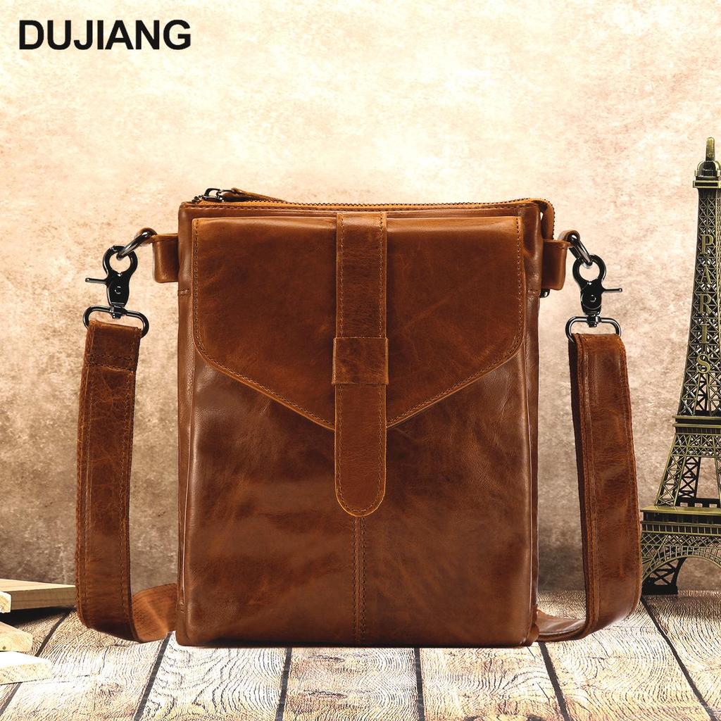 Men's Genuine Leather Crossbody Shoulder Bag - Casual, High-Quality, Large Capacity Bag