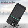 Carbon Fiber Phone Case for iPhone 15,Leather+PC+TPU Cover with Detachable Magnetic Card Holder